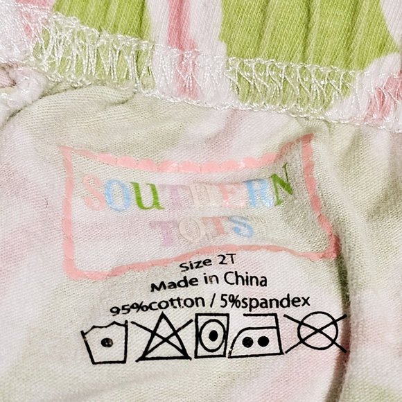 Southern Tots Girls Cropped Geometric Ruffled Bottom Pants, 2T - Picture 5 of 5